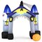 Slickblue; 9 ft Halloween Inflatable Ghost Castle Archway, Light-Up Pumpkin, Glowing Ghost and Bat Banner, Multicolor LED Outdoor Entrance Decoration with Stakes and Ropes; Category:Halloween Inflatables; Image:2